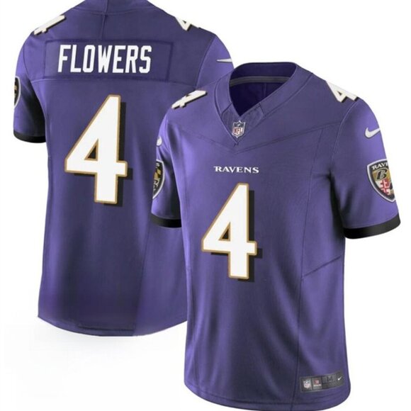 Mens Youths Kids Womens 4 Zay Flowers Stitched Purple Jersey